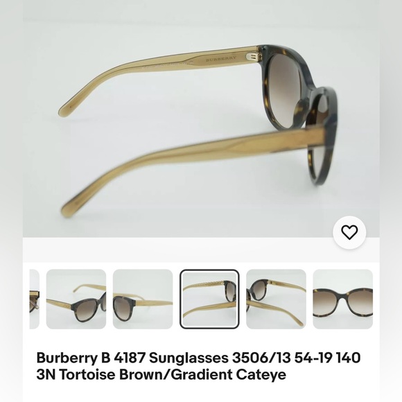 Burberry Sunglasses Tortoise Brown/Gradient Cateye - Picture 6 of 6